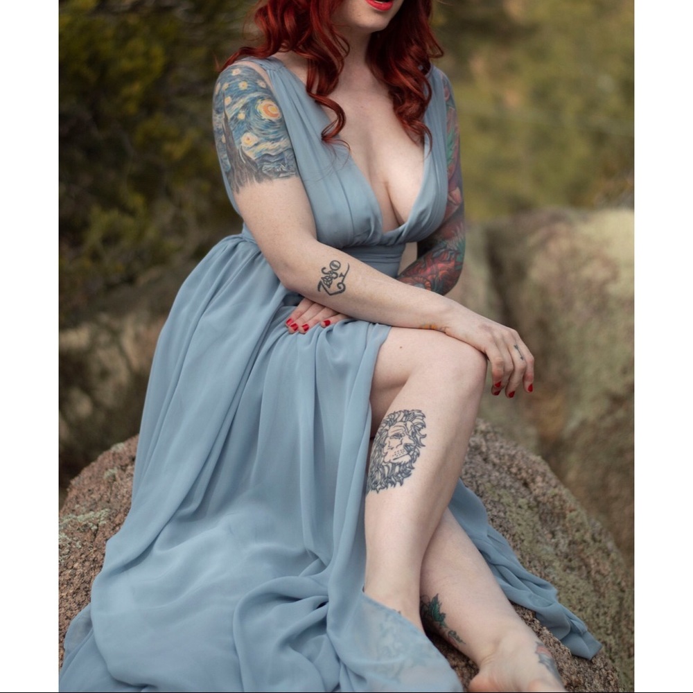 Windsor Empire Waist Gown (Light Blue) Size 7